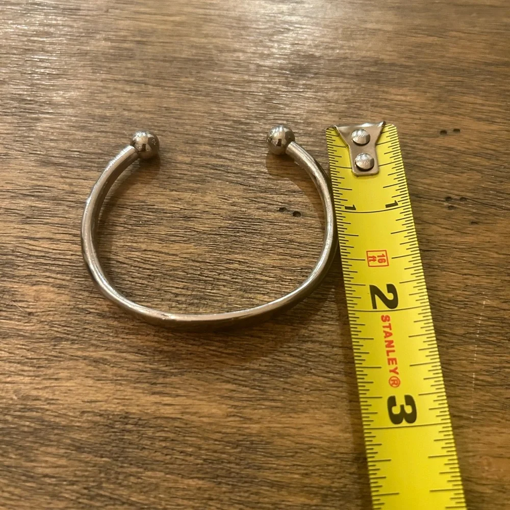 Louis Vuitton Silver Tone Monogram Jonc Cuff Bracelet M - Picture 11 of 17